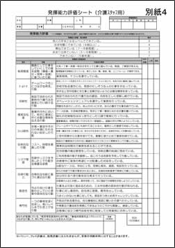 発揮能力　評価シート(介護スタッフ向け）